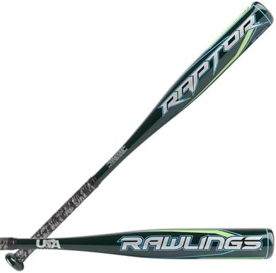 Rawlings Raptor Youth Baseball Bat: -10, 2 1/4" barrel, 1-piece aluminum.
