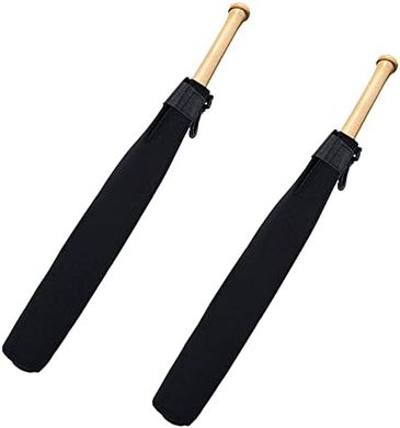 Baseball Bat Warmers: 2-Pack Black Sleeves, Vibration Reduction