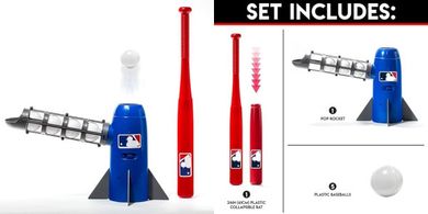 Franklin Sports MLB Pop Rocket Kids Pitching Machine with Bat & Balls
