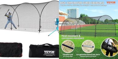 VEVOR 22FT Portable Batting Cage: Heavy-Duty Baseball/Softball Practice Net
