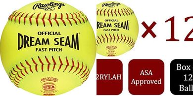 Rawlings Official Dream Seam Fastpitch Softballs (12", USA/ASA/NFHS)
