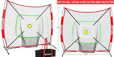 Portable 6x6ft Baseball/Softball Hitting & Pitching Net with Target
