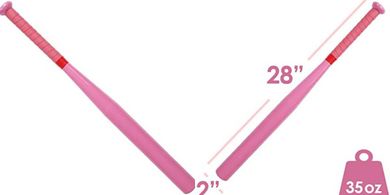Pink Aluminum T-ball/Self-Defense Bat (28", 35 oz) for Girls & Women