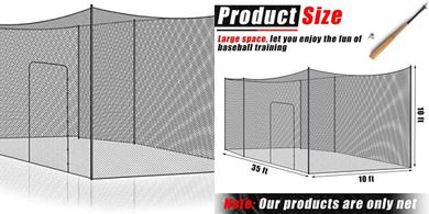 Portable Heavy-Duty Batting Cage Net for Baseball, Softball, & Cricket Practice
