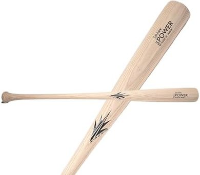 Spark Power Ash Wood Bat: Unpainted, Made in Japan