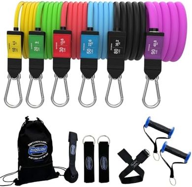 Bodylastics Resistance Band Set: Heavy-Duty Bands, Handles, Anchors, & Carry Bag
