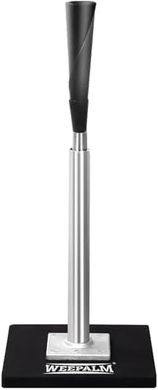 Adjustable Baseball/Softball Hitting Tee: Premium Rubber Top, Aluminum & Metal