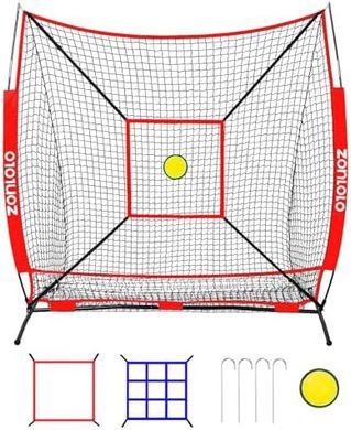 Portable 6x6ft Baseball Practice Net with 3 Targets
