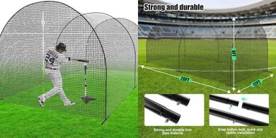 Backyard Baseball/Softball Batting Cage (20-30ft) with Net & Frame
