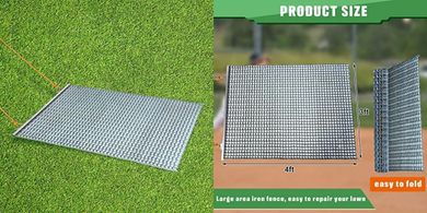 Heavy-duty zinc steel mesh drag mat for multiple surfaces.
